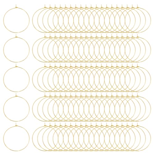 Tupalizy Weinglas-Charm-Ringe, Ohrringe, Perlen, offene Binderinge für Schmuckherstellung, DIY-Perlenhandwerksprojekte, Hochzeit, Weihnachten, Geburtstag, Party, Festival, Zubehör, 100 Stück (40 mm von Tupalizy