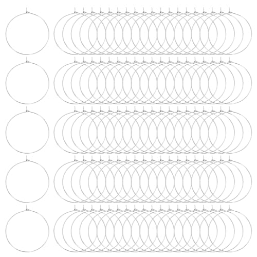 Tupalizy Weinglas-Charm-Ringe, Ohrringe, Perlen, offene Binderinge für Schmuckherstellung, DIY-Perlenhandwerksprojekte, Hochzeit, Weihnachten, Geburtstag, Party, Festival, Zubehör, 100 Stück (40 mm von Tupalizy