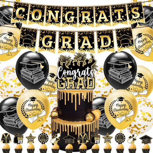 Abschlussdekorationen Klasse 2025 mit Banner Luftballons und Partyschildern für College High School Abschlussfeier Abschlussdekorationen Klasse 2025 mit Banner Luftballons und Partyschildern für College High School Abschlussfeier von Tupumo