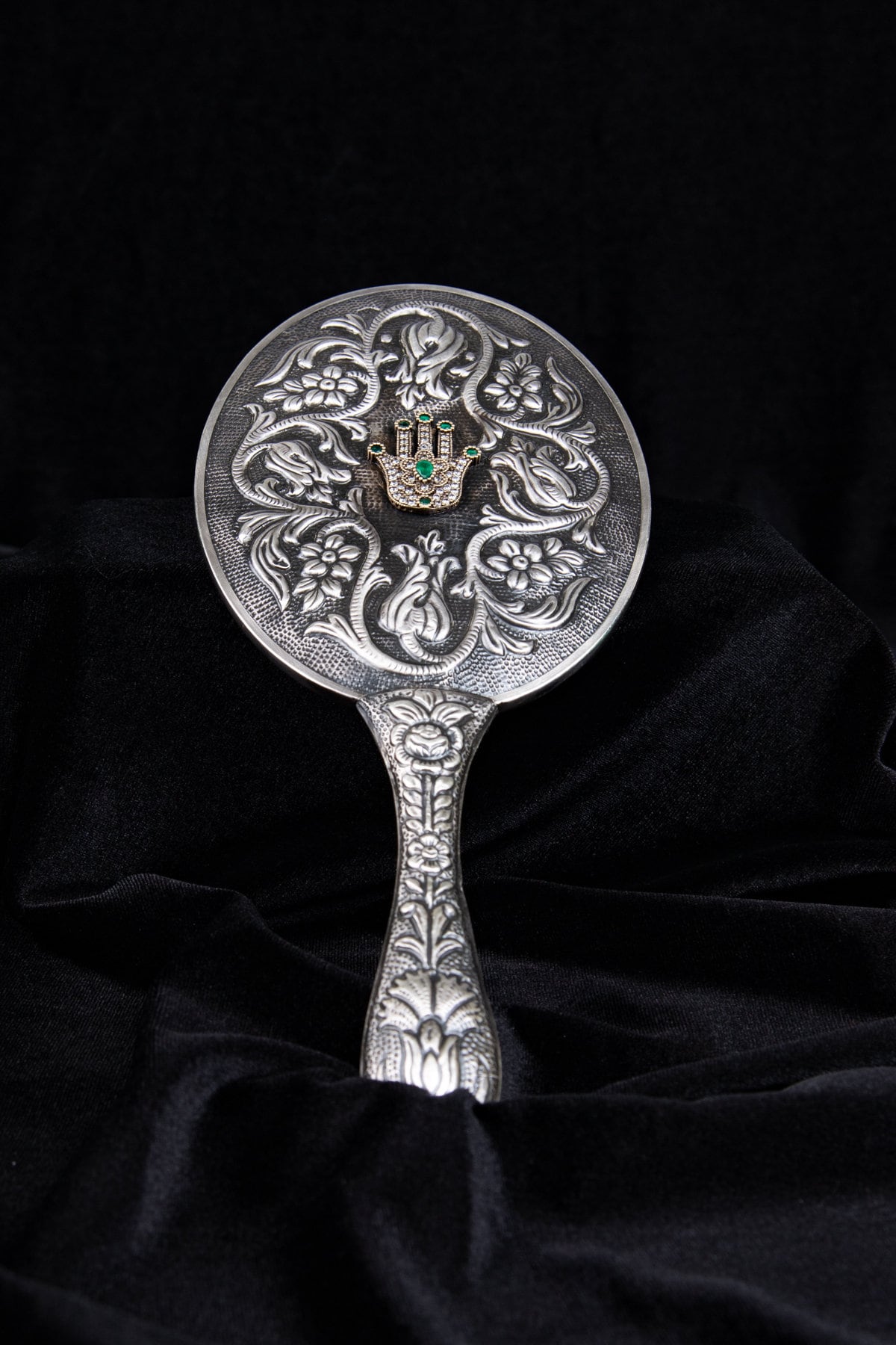 925 Ayar Gümüş Fatma'nın Eli El Aynası von TuranSilver