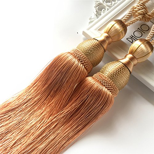 1 Paar Raffhalter mit Quaste, Hand stricken geflochten Draperie Raffhalter, Seil Kordel 1 Pair champagnerfarben 1 Paar Raffhalter mit Quaste, Hand stricken geflochten Draperie Raffhalter, Seil Kordel 1 Pair champagnerfarben von Turbokey