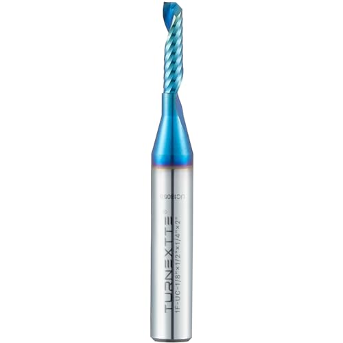 Turnextte O-Nut-Spiralfräser für CNC, 1/8 Zoll Schnittdurchmesser, 1/2 Zoll Schnittlänge, 1/4-Zoll-Schaft mit Nanobeschichtetem Hartmetall, Einzelschneiden-Schaftfräser für Kunststoffschneiden Turnextte O-Nut-Spiralfräser für CNC, 1/8 Zoll Schnittdurchmesser, 1/2 Zoll Schnittlänge, 1/4-Zoll-Schaft mit Nanobeschichtetem Hartmetall, Einzelschneiden-Schaftfräser für Kunststoffschneiden von Turnextte