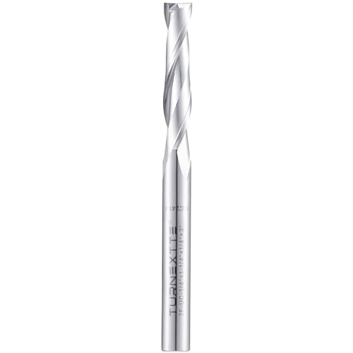 Turnextte Up Cut Spiralfräser für CNC, 6,35 mm Schnittdurchmesser und 3,8 cm Schnittlänge, 6,35 mm Schaft, Hartmetall-Schaftfräser für Schlitz, Einsteckschnitzen, Gravieren, Schleifen, Nuten Turnextte Up Cut Spiralfräser für CNC, 6,35 mm Schnittdurchmesser und 3,8 cm Schnittlänge, 6,35 mm Schaft, Hartmetall-Schaftfräser für Schlitz, Einsteckschnitzen, Gravieren, Schleifen, Nuten von Turnextte