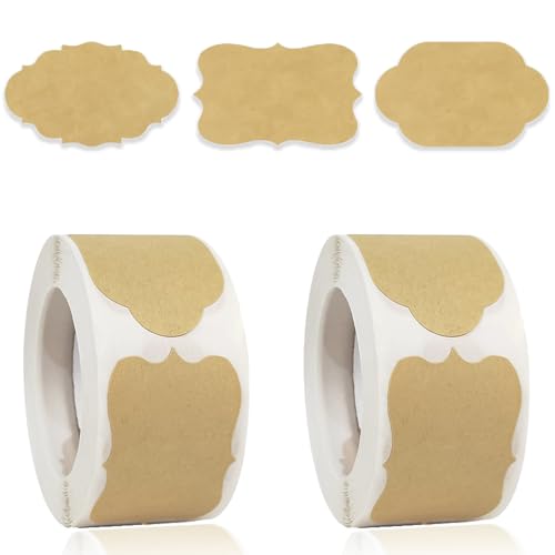 500 Stücke Kraft Etiketten Aufkleber Selbstklebend Aufkleber, Selbstklebende Glasetiketten, Gewürzetiketten, Etiketten Marmeladengläser, für Marmeladengläser, Geschenktüten, Umschläge. von TuseRxln