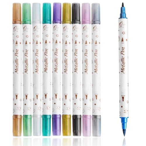 Dual Tip Metallic Marker Stifte, 10 Farben Dual Tip Metallic Acrylstifte, Filzstifte, Mittel und Bürstenspitze, für Fotoalbum, Gästebuch Hochzeit, Scrapbook Zubehör, DIY Fotoalbum, Ostern Basteln. Dual Tip Metallic Marker Stifte, 10 Farben Dual Tip Metallic Acrylstifte, Filzstifte, Mittel und Bürstenspitze, für Fotoalbum, Gästebuch Hochzeit, Scrapbook Zubehör, DIY Fotoalbum, Ostern Basteln. von TuseRxln