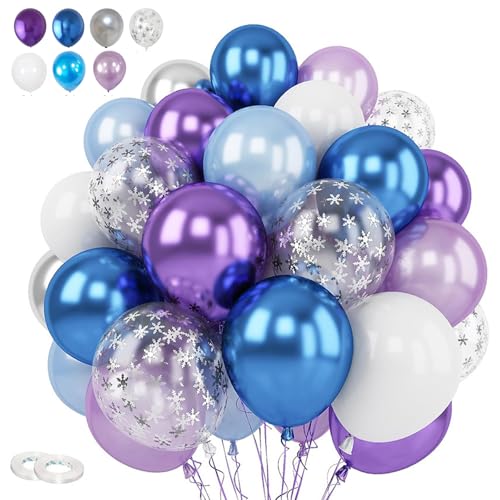 Eiskönigin Luftballons Set, 30,5 cm, Schneeflocken-Ballons mit weißem, pastellblauem, hellviolettem, silberfarbenem Konfetti-Latex-Ballon für Eis, Schnee, Winter, Mädchen, Geburtstag, Babyparty, Eiskönigin Luftballons Set, 30,5 cm, Schneeflocken-Ballons mit weißem, pastellblauem, hellviolettem, silberfarbenem Konfetti-Latex-Ballon für Eis, Schnee, Winter, Mädchen, Geburtstag, Babyparty, von TuseRxln