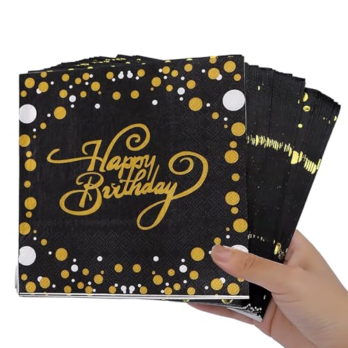 Servietten Geburtstag Schwarz Deko Geburtstag, 40 Stück 33x33cm Schwarz und Gold Geburtstag Servietten, Schwarz Gold Deko Geburtstag, Papierservietten Paper Napkins für Junge Mädchen Party Deko. Servietten Geburtstag Schwarz Deko Geburtstag, 40 Stück 33x33cm Schwarz und Gold Geburtstag Servietten, Schwarz Gold Deko Geburtstag, Papierservietten Paper Napkins für Junge Mädchen Party Deko. von TuseRxln