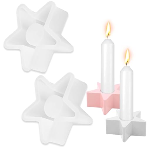 TuseRxln Gießformen Silikon Silikonform Kerzenhalter, 2 Stück Kerzenform Pentagramm, DIY Pentagramm Stabkerzenhalter Kerzenformen, Harz Epoxid Stabkerzenhalter Silikonform. TuseRxln Gießformen Silikon Silikonform Kerzenhalter, 2 Stück Kerzenform Pentagramm, DIY Pentagramm Stabkerzenhalter Kerzenformen, Harz Epoxid Stabkerzenhalter Silikonform. von TuseRxln