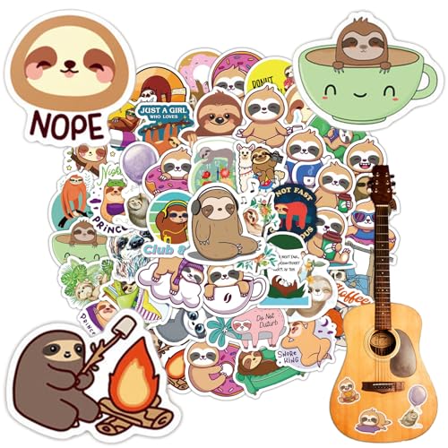 TuseRxln Süße Faultier Aufkleber Geschenk, 50 Stück Tier Faultier Geschenk Sticker, Niedliche Cartoon-Tieraufkleber, Wasserfester Vinyl Wasserflaschenaufkleber, für Jugendliche, Kinder, Erwachsene. TuseRxln Süße Faultier Aufkleber Geschenk, 50 Stück Tier Faultier Geschenk Sticker, Niedliche Cartoon-Tieraufkleber, Wasserfester Vinyl Wasserflaschenaufkleber, für Jugendliche, Kinder, Erwachsene. von TuseRxln
