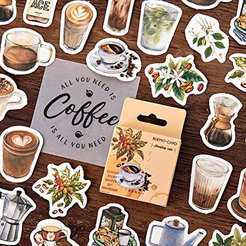 46pcs / Satz Weinlese-rooftop Coffee Aufkleber Set Scrapbooking Aufkleber Für Journal-planer-diy Scrapbooking Tagebuch Hand Des Bill Dekorieren von Tusina