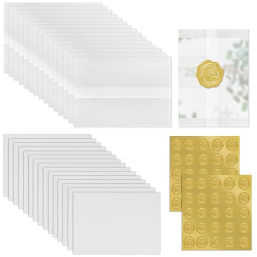 Tutamaz 30 Klappkarten Blanko, 14.8×10.5CM Karten mit Umschläge Weiß Briefumschläge Kreative Einladungskarten Hochzeit Blanko Karten zum Selbstgestalten für Hochzeit Taufe Briefumschläge DIY Grußkarte von Tutamaz