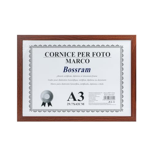 Tutee Bilderrahmen Din A3 29.7x42cm，Holz Robuster Mdf Rahmen, Ideal FüR Fotos Und Zertifikate, Robustes Glasmaterial Picture Frame (Dunkles Holz) von Tutee