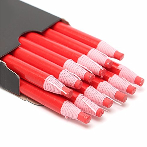 TuToy 12 Stück Marker Peel Off Chinagraph Fett Wachs Bleistift Für Metall Glas Stoff -Red von TuToy