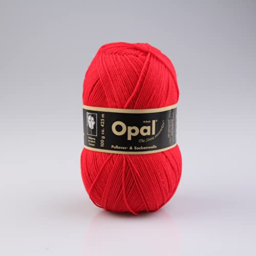 Opal Sockengarn - Uni 4fach 5180 rot von Tutto-Opal