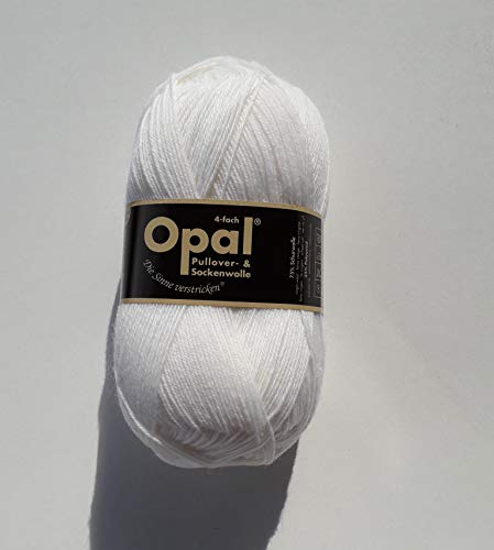 Opal uni 4-fach - 2620 weiß - 100g Sockenwolle von Tutto-Opal