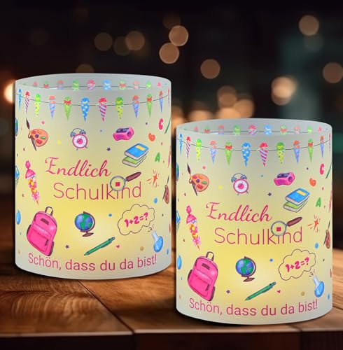 12 Windlichter Tischdeko Einschulung, Windlicht Tischdeko Papier Endlich Schulkind 2025 Mädchen, Deko Schulanfang Mädchen für Licht oder Teelicht, Teelichter, Rosa 12 Windlichter Tischdeko Einschulung, Windlicht Tischdeko Papier Endlich Schulkind 2025 Mädchen, Deko Schulanfang Mädchen für Licht oder Teelicht, Teelichter, Rosa von Tutukyle