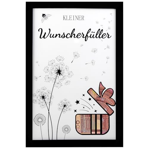 Tutukyle Geldgeschenke Verpackung Bilderrahmen, Wunscherfüller Geldgeschenk, Lustige Pusteblume Geldgeschenk Holz Geldrahmen für Hochzeit Geburtstag Taufe Weihnachten Reise Urlaub von Tutukyle