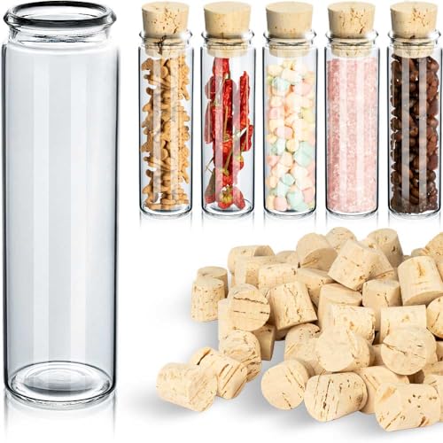 Tuuters 100x Reagenzgläschen mit Natur-Korken, Hochwertige Rollrandgläser für Gastgeschenke (40 x Ø 19mm) von Tuuters