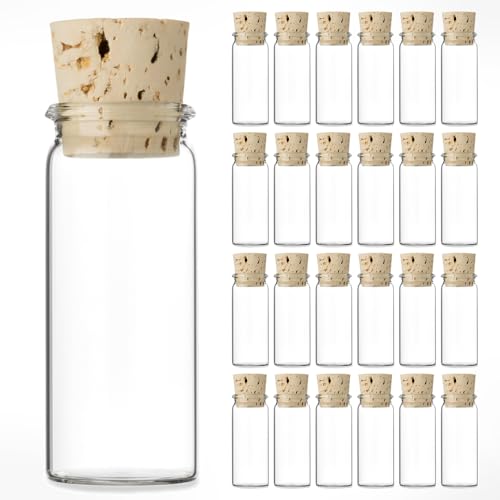 Tuuters 100x Reagenzgläschen mit Natur-Korken, Hochwertige Rollrandgläser für Gastgeschenke (52 x Ø 24mm) von Tuuters