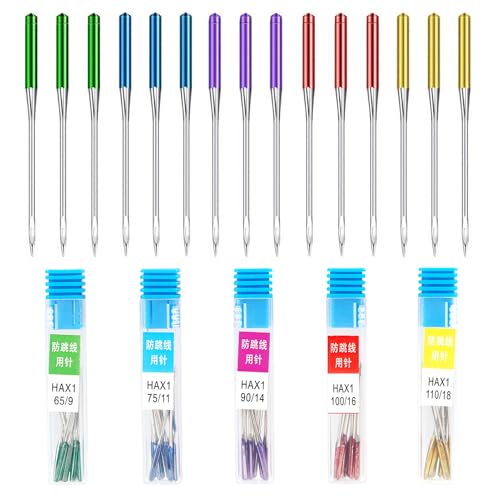 60 PCS Nähmaschinennadeln Universal Regular Point Maschinennadeln Set in 5 Größen,Inklusive Ledernadel Für Nähmaschine, Langlebige Und Scharfe Nadeln Für Nähmaschine Ideal Für Reparatur, DIY von Tuwonwa