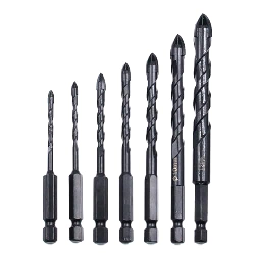 Tuxuseo 7 Stücke Mauerwerk Drillbits Für Beton - Beton Bohrer Set Für Fliesenglas | Präzises Bohrzubehör Industrie - Elektrowerkzeug Für Baustellen, Wood & Brick Tuxuseo 7 Stücke Mauerwerk Drillbits Für Beton - Beton Bohrer Set Für Fliesenglas | Präzises Bohrzubehör Industrie - Elektrowerkzeug Für Baustellen, Wood & Brick von Tuxuseo