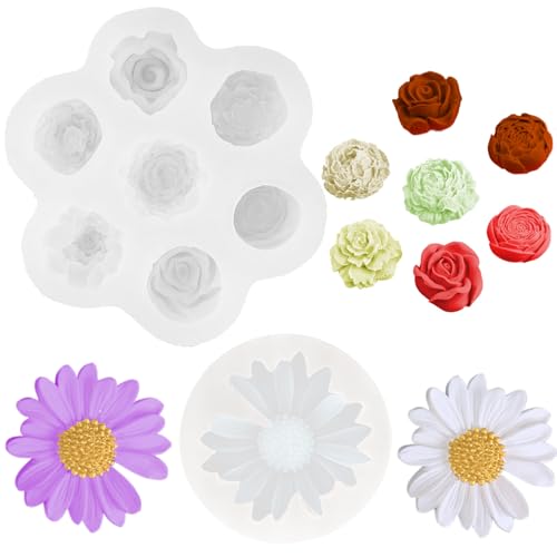 2 Stück Silikonform Blumen Kerzenformen zum Gießen Rosen Kerzen Formen Blumen Gießform Silikon Rosen Seifenform Pfingstrose Silikonform für Kerzen Seifen Gips Fondant Gänseblümchen Gießform Handwerk 2 Stück Silikonform Blumen Kerzenformen zum Gießen Rosen Kerzen Formen Blumen Gießform Silikon Rosen Seifenform Pfingstrose Silikonform für Kerzen Seifen Gips Fondant Gänseblümchen Gießform Handwerk von Tuxuzal