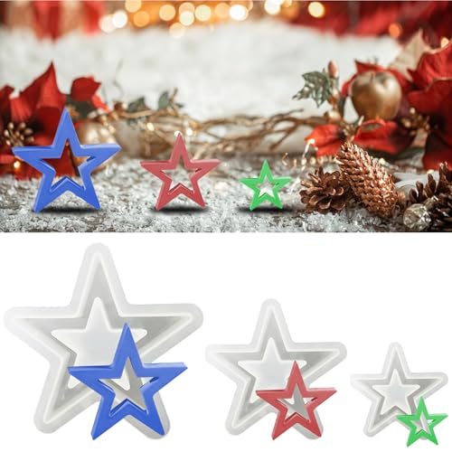 3 Stück Silikonformen Gießformen Sterne Kerzenformen zum Gießen Stern Silikonform Beton Gießform Sterne Ornamente Gipsform DIY Sterne Gießform Weihnachten Handwerk Epoxidharz Formen Silikon Sterne 3 Stück Silikonformen Gießformen Sterne Kerzenformen zum Gießen Stern Silikonform Beton Gießform Sterne Ornamente Gipsform DIY Sterne Gießform Weihnachten Handwerk Epoxidharz Formen Silikon Sterne von Tuxuzal