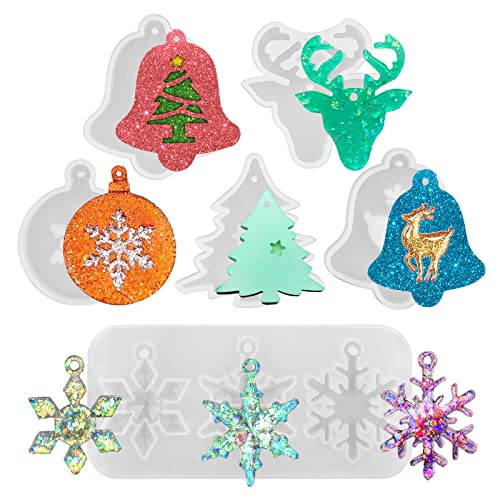 6 Stück Weihnachten Silikonform Epoxidharz Gießform Schneeflocke Weihnachtsbaumschmuck Anhänger mit Löchern, Weihnachtsbaum Ornamente, Weihnachtsdeko Schneeflocke Schmuck DIY Anhänger Gießform 6 Stück Weihnachten Silikonform Epoxidharz Gießform Schneeflocke Weihnachtsbaumschmuck Anhänger mit Löchern, Weihnachtsbaum Ornamente, Weihnachtsdeko Schneeflocke Schmuck DIY Anhänger Gießform von Tuxuzal