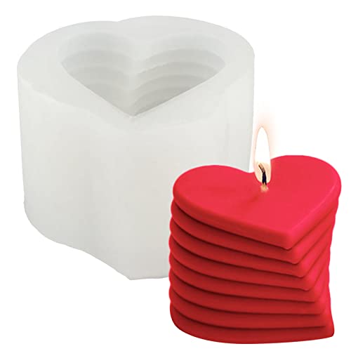 Herz Kerzenformen zum Gießen 3D Herzform Silikon Liebe Kerzenform Rotierende Silikonform Herzen DIY Silikonform Kerzen Spirale Kerzengießformen aus Silikon für kerze Valentinstag Dekorative Geschenke von Tuxuzal