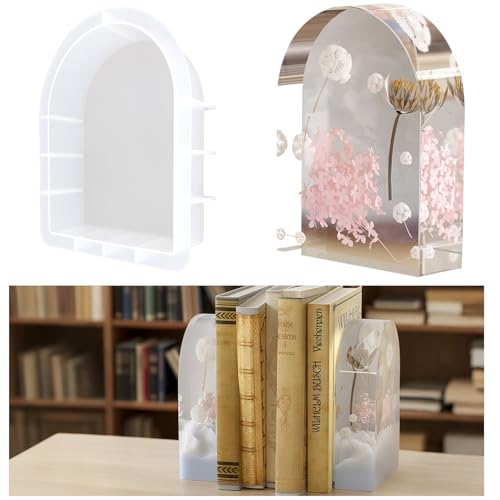 Silikonform Groß Bogen Epoxidharz Form DIY Harz Handwerk für Buchstütze Ornamente Blumen Konservieren Bogen Gipsformen Kerzenform Seifenform Groß Silikonform Gießform Haus Dekoration von Tuxuzal