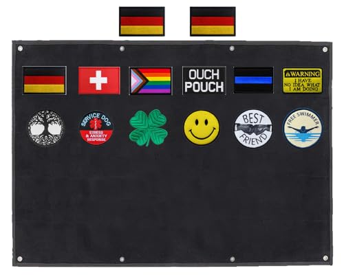 114 x 76 cm Patches Stickerei Teller Hängend Patch-Sammeltafel,Taktische Patch Display-Tafel,Faltbar,Kampf mit Metallösen 10-Loch,für Airsoft Patchwand zum Sammeln Abzeichen Militär Flagge von Tuyatezhi