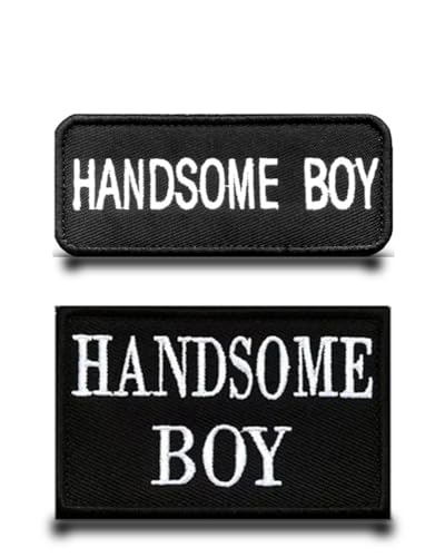 2 Packungen Handsome Boy Tactical Patch, lustiger hübscher Jungen-Aufnäher, Klettverschluss, perfekt lustig bestickt für Hüte, Westen, Uniform, Rucksäcke, Kleidung, Jeans usw von Tuyatezhi