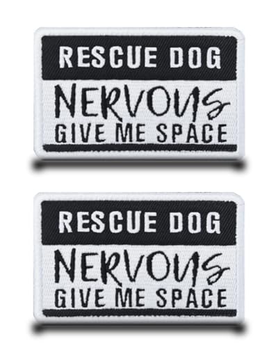 2 Packungen Rescue Dog Nervous Give Me Space bestickter Klettverschluss Hunde-Emblem-Aufnäher 2 Packungen Rescue Dog Nervous Give Me Space bestickter Klettverschluss Hunde-Emblem-Aufnäher von Tuyatezhi