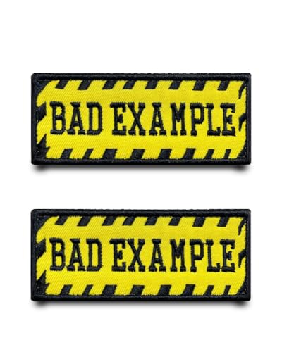 2 Stück Bad Example Schlechtes Beispiel Stickerei Patch Flagge Abzeichen Lustiger Taktische Aufnäher Nylon Militär Applikation für Kleidung Hut Jacke Taschen Rucksäcke Weste Jeans von Tuyatezhi