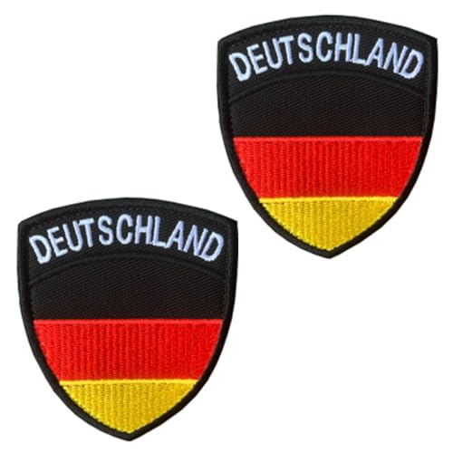 2 Stück Deutschland Schild Flagge Patch Bügelbild Aufbügler Iron On Sew On Flicken Taktisch Militär Applikation für Kleidung Baseballkappe Taschen Weste Jacke Rucksäcke von Tuyatezhi