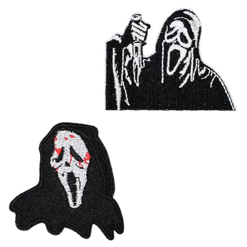 2 Stück Halloween Stoffaufkleber Mit Horror,Thriller,Charaktere Cartoon Clown Abzeichen Patch Bügelbild Aufbügler Applikation Iron On Sew On für Weste Rucksäcke Jacke Kleidung Taschen Baseballkappe 2 Stück Halloween Stoffaufkleber Mit Horror,Thriller,Charaktere Cartoon Clown Abzeichen Patch Bügelbild Aufbügler Applikation Iron On Sew On für Weste Rucksäcke Jacke Kleidung Taschen Baseballkappe von Tuyatezhi
