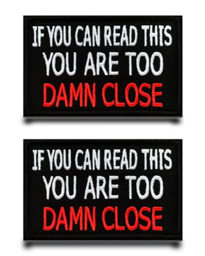 2 Stück"If You Can Read This You Are Too Damn Close"Flagge Patch Lustiger Gestickt Abzeichen mit Stickerei Taktisch Militär Patch Applikation für Jacke Jeans Rucksäcke Kleidung Taschen 2 Stück"If You Can Read This You Are Too Damn Close"Flagge Patch Lustiger Gestickt Abzeichen mit Stickerei Taktisch Militär Patch Applikation für Jacke Jeans Rucksäcke Kleidung Taschen von Tuyatezhi