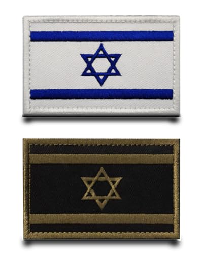 2 Stück Israelisch Braun Blau Flagge-Patch Stickerei Taktische Militär Aufnäher Nylon Airsoft Patch für Rucksäcke Taktische Kleidung Taschen Abzeichen Stickereibänder Jacke von Tuyatezhi