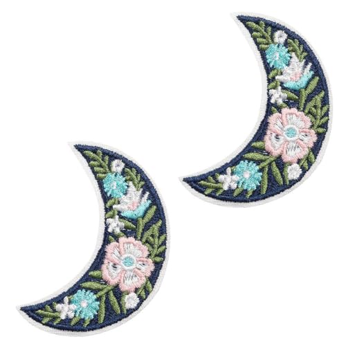 2 Stück Mond Blume Lustiges Emblem Patch zum Aufbügeln oder Aufnähen, Farbe bestickter Verschluss, niedlicher Stil, Applikation, taktische Militär-Aufnäher für Kleidung, Jeans, Jacken, Hüte, Rucksäcke 2 Stück Mond Blume Lustiges Emblem Patch zum Aufbügeln oder Aufnähen, Farbe bestickter Verschluss, niedlicher Stil, Applikation, taktische Militär-Aufnäher für Kleidung, Jeans, Jacken, Hüte, Rucksäcke von Tuyatezhi
