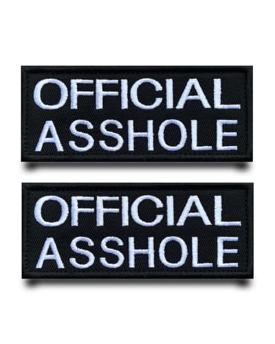 2 Stück"OFFICIAL ASSHOLE"Lustige Flagge Patch Abnehmbare Aufnäher mit Stickereiverschluss Applikation Taktisch Militär Patch für Kleidung Taschen Abzeichen Jacke Weste Rucksäcke von Tuyatezhi