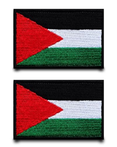 2 Stück Palästina Flagge Patch Stickerei Taktische Militär Patch, Aufnäher mit Stickereiverschluss Airsoft Patch für Jacke Stickereibänder Rucksäcke Taktische Kleidung Taschen Abzeichen 2 Stück Palästina Flagge Patch Stickerei Taktische Militär Patch, Aufnäher mit Stickereiverschluss Airsoft Patch für Jacke Stickereibänder Rucksäcke Taktische Kleidung Taschen Abzeichen von Tuyatezhi
