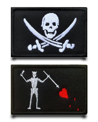 2 Stück Piraten Flagge Patch Abnehmbare Aufnäher mit Stickereiverschluss Taktisch Militär Patch Applikation für Kleidung Stickereibänder Rucksäcke Jacke Jeans Taschen Weste Hundegeschirr 2 Stück Piraten Flagge Patch Abnehmbare Aufnäher mit Stickereiverschluss Taktisch Militär Patch Applikation für Kleidung Stickereibänder Rucksäcke Jacke Jeans Taschen Weste Hundegeschirr von Tuyatezhi