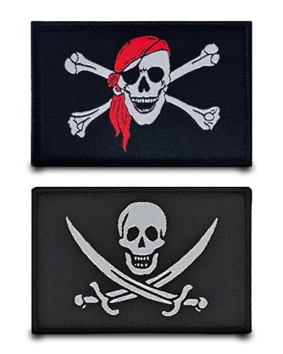 2 Stück Piraten Kahlköpfig Stickerei Patch Lustiger Flagge Taktische Abzeichen Aufnäher Nylon Militär Applikation für Kleidung Hut Jacke Taschen Rucksäcke Weste 2 Stück Piraten Kahlköpfig Stickerei Patch Lustiger Flagge Taktische Abzeichen Aufnäher Nylon Militär Applikation für Kleidung Hut Jacke Taschen Rucksäcke Weste von Tuyatezhi