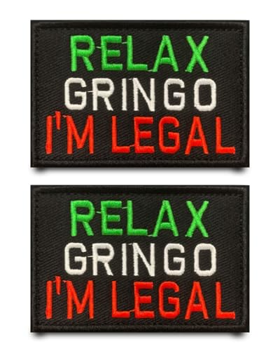 2 Stück Relax Grin Go I'm Legal bestickter Aufnäher mit Klettverschluss zum Aufnähen, taktische Applikation, lustiges englisches DIY-Kostüm-Zubehör, schwarze Aufnäher für Kleidung, Rucksäcke, Jacken 2 Stück Relax Grin Go I'm Legal bestickter Aufnäher mit Klettverschluss zum Aufnähen, taktische Applikation, lustiges englisches DIY-Kostüm-Zubehör, schwarze Aufnäher für Kleidung, Rucksäcke, Jacken von Tuyatezhi