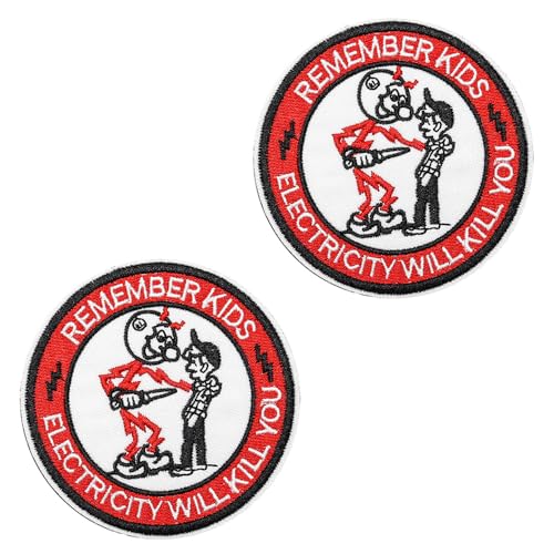 2 Stück Remember Kids You Kill Will Electricity Lustige Taktisch Flagge Patch Stickerei Stickerei Abnehmbare Aufnäher Nylon Applikation für Jacke Weste Rucksäcke Baseballkappe Kleidung 2 Stück Remember Kids You Kill Will Electricity Lustige Taktisch Flagge Patch Stickerei Stickerei Abnehmbare Aufnäher Nylon Applikation für Jacke Weste Rucksäcke Baseballkappe Kleidung von Tuyatezhi