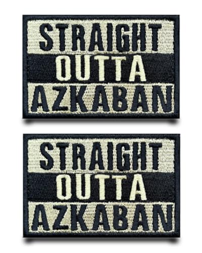 2 Stück STRAIGHT OUTTA AZKABAN Lustige Patch Abnehmbare Aufnäher mit Nylon Taktische Militär Flagge Patch Applikation für Jacke Weste Kleidung Baseballkappe Rucksäcke Draussen Taschen 2 Stück STRAIGHT OUTTA AZKABAN Lustige Patch Abnehmbare Aufnäher mit Nylon Taktische Militär Flagge Patch Applikation für Jacke Weste Kleidung Baseballkappe Rucksäcke Draussen Taschen von Tuyatezhi