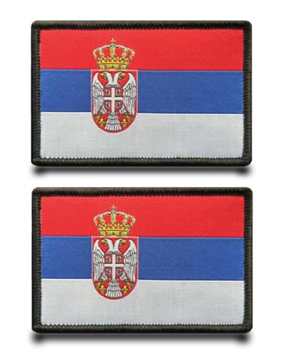 2 Stück Serbien Balkan Flagge Patch Abnehmbare Aufnäher mit Stickereiverschluss Applikation Taktisch Militär Patch für Kleidung Rucksäcke Jacke Taschen Weste 2 Stück Serbien Balkan Flagge Patch Abnehmbare Aufnäher mit Stickereiverschluss Applikation Taktisch Militär Patch für Kleidung Rucksäcke Jacke Taschen Weste von Tuyatezhi