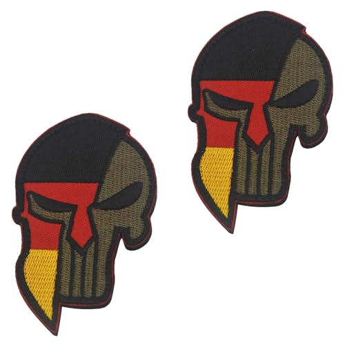 2 Stück Totenkopf Bestickt Lustige Patch Abnehmbare Aufnäher mit Nylon Taktische Militär Flagge Patch Applikation für Taschen Jacke Weste Kleidung Baseballkappe Rucksäcke Draussen von Tuyatezhi