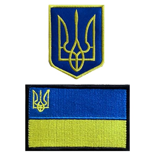 2 Stück Ukraine Nationales Emblem Gestickte Patch Abnehmbar Hook & Loop Stickerei Flagge Patch Taktische Aufnäher Applikation für Kleidung Hut Jacke Jeans T-Shirt Rucksäcke Weste 10.7 * 4 inch 2 Stück Ukraine Nationales Emblem Gestickte Patch Abnehmbar Hook & Loop Stickerei Flagge Patch Taktische Aufnäher Applikation für Kleidung Hut Jacke Jeans T-Shirt Rucksäcke Weste 10.7 * 4 inch von Tuyatezhi