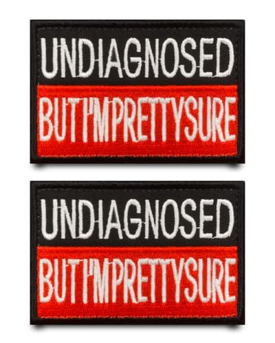 2 Stück Undiagnosed, But I'm Pretty Sure bestickter Aufnäher mit Klettverschluss zum Aufnähen, taktische Applikation, lustiger Satz, Kostüm, DIY-Zubehör, Patches für Kleidung, Rucksäcke, Jacken, Hüte 2 Stück Undiagnosed, But I'm Pretty Sure bestickter Aufnäher mit Klettverschluss zum Aufnähen, taktische Applikation, lustiger Satz, Kostüm, DIY-Zubehör, Patches für Kleidung, Rucksäcke, Jacken, Hüte von Tuyatezhi